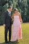 Chic A Line Sweetheart Pink Long Prom Dress with Ruffles, Evening Gowns CHP0430