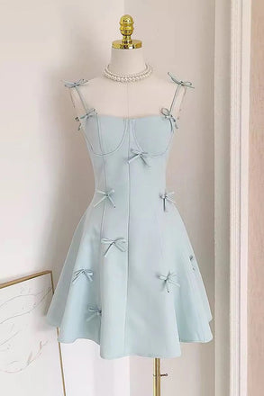 Cute A line Spaghetti Straps Travel Vacation Women Dress Short Birthday Outfits chh0185