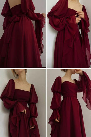 Elegant Long Prom Dress, Long Evening Gowns With Ruffles CHP0442