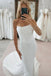 Elegant Mermaid Scoop Neck Elastic Satin Wedding Dress With Sequins CHW0203