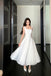 A Line Square Neck Prom Dress, Ankle Length Elegant Evening Gown CHP0461