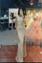 Sparkly One-Shoulder Sequin Long Prom Dress, Slit Evening Dresses CHP0412