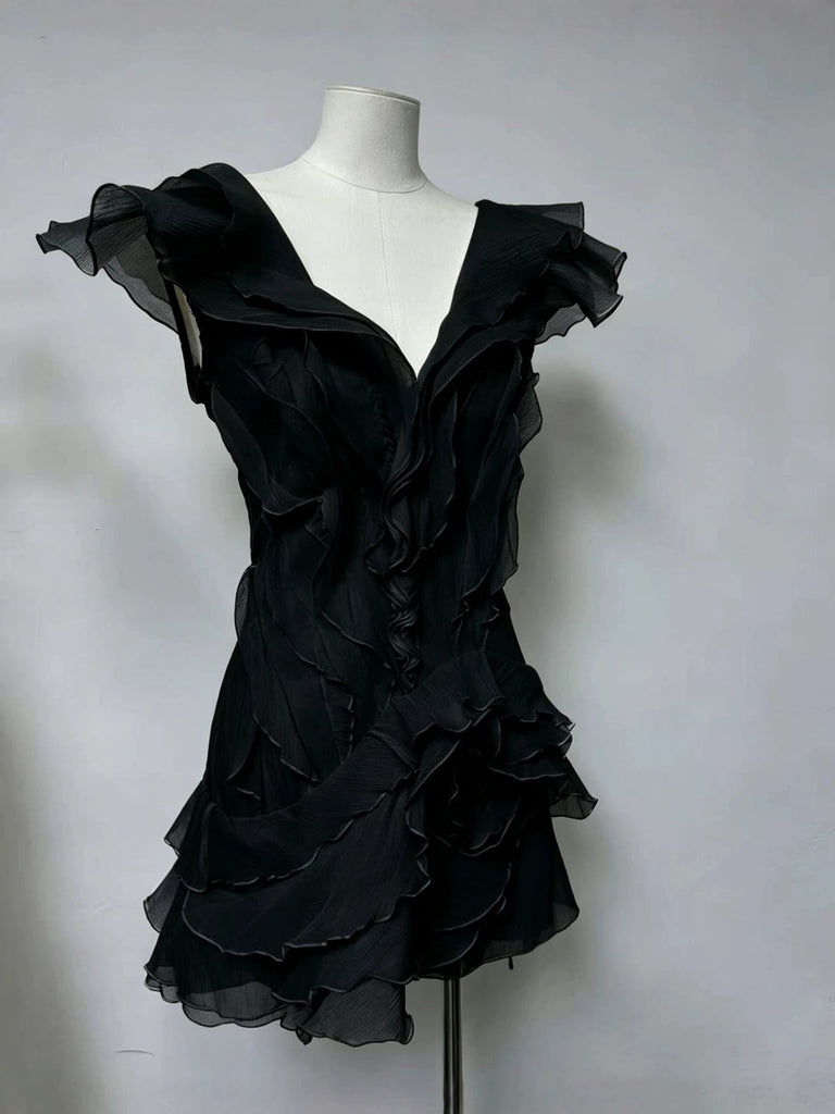 Black Homecoming Dress A Line Cute School Party Dress CHH0196