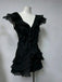 Black Homecoming Dress A Line Cute School Party Dress CHH0196