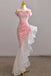 Pink Mermaid Off The Shoulder Prom Gown With Sequins, Sparkly Formal Dresses CHP0295