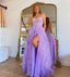 Sweetheart Lilac Long Prom Dresses Embroidered Butterfly Detachable Sleeves Lavender Formal Evening Gown CHP0327