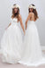 Simple V-neck Spaghetti Straps Wedding Dress With Ruched Sash CHW0204