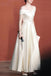 Ivory Off The Shoulder Long Prom Dress With Lace Up Back, A Line Formal Gown CHP0330