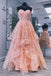 Elegant Pink Sweetheart Neck Tulle Lace Long Prom Dress, Evening Dress CHP0304
