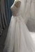 A Line Spaghetti Straps Wedding Dress With Applique, Simple V Neck Bridal Gown CHW0177