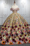 Off The Shoulder Ball Gown Prom Dress, Princess Quinceanera Dresses With Applique CHP0267