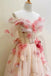 A-Line Off-the-Shoulder 3D flowers Long Prom Dress, Strapless Formal Dress CHP0354