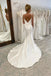 Spaghetti Straps V-Neck Pleats Simple Mermaid Satin Wedding Dress CHW0169