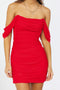 Red Tulle Off-the-Shoulder Homecoming Dress, A Line New Arrival Prom Gown CHP0455