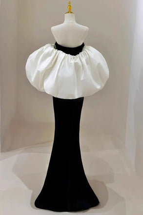 Black Sweetheart Mermaid Velvet Prom Dress With Removable Sleeves CHP0329