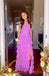 A Line Purple Chiffon Long Evening Dress, Party Dresses with Slit CHP0437