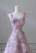 Purple 3D Flower A-Line Prom Dress, Party Dress CHP0334