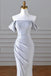 Off The Shoulder Evening Gown With Slit, Sparkly Mermaid Silver Sequin Prom Dress CHP0288