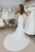 Elegant Mermaid Scoop Neck Elastic Satin Wedding Dress With Sequins CHW0203