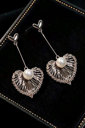 Wire Crochet Heart Pearl Earrings DIY Kit | Full Material Pack + Free Video Tutorial CHJ1010