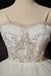 High Low Spaghetti Straps Tulle Beach Wedding Dress, Bridal Gown CHW0180