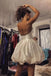 Off White Backless Homecoming Dress A Line Cute School Party Dress CHH0195