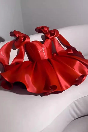 Sweetheart Mini Prom Dresses With Bowknot, Fashion Short Homecoming Gown CHH0188