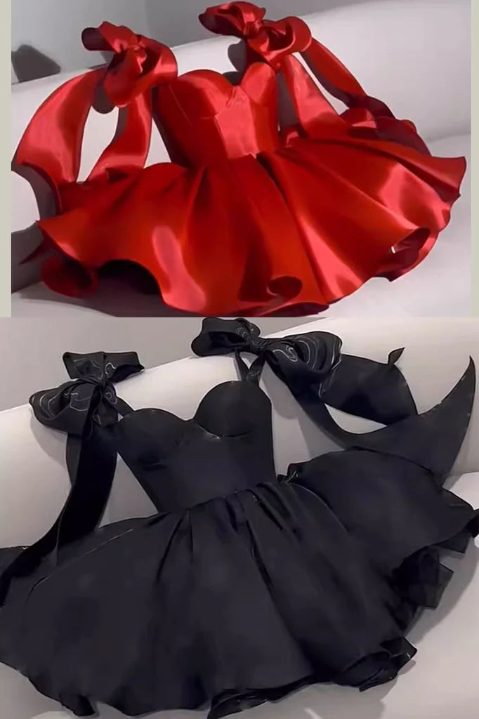 Sweetheart Mini Prom Dresses With Bowknot, Fashion Short Homecoming Gown CHH0188