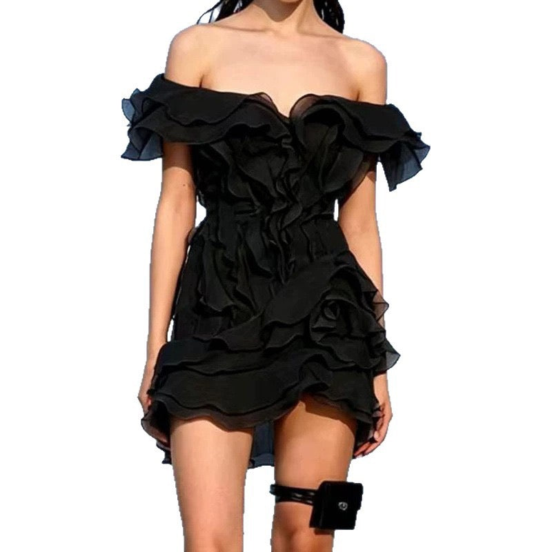 Black Homecoming Dress A Line Cute School Party Dress CHH0196