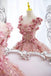 Princess Pink Tulle Long Quinceanera Dress, Puffy Prom Gown With Flowers CHP0291