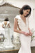 Mermaid V-Neck Cap Sleeves Wedding Dress with Ruffles, Bride Dress CHW0192