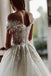 Off The Shoulder Appliques Rustic Lace Beach Wedding Dress CHW0172