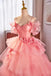 Pink Spaghetti Strap Tulle Long Prom Dress, Beautiful A-Line Formal Sweet 16 Dress CHP0317