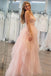 Strapless Light Pink Sequin Beaded Tulle Stunning Prom Dress, Evening Gown CHP0309