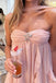 Halter Pink Chiffon A-Line Prom Dresses, Bridesmaid Dress CHP0423