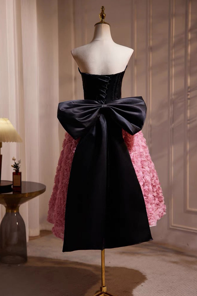 Short Strapless A-Line Homecoming Dress With Bowknot, Cute Party Dress chh0165
