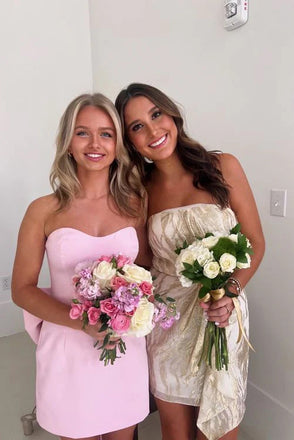 Sweetheart Pink Homecoming Dresses With Bowknot, A-Line Mini Graduation Dress chh0183