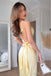 Simple Yellow Stain Long Prom Dress, One-Shoulder Long Evening Gowns CHP0443