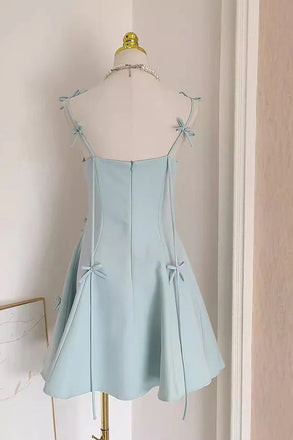 Cute A line Spaghetti Straps Travel Vacation Women Dress Short Birthday Outfits chh0185