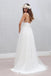 Simple V-neck Spaghetti Straps Wedding Dress With Ruched Sash CHW0204