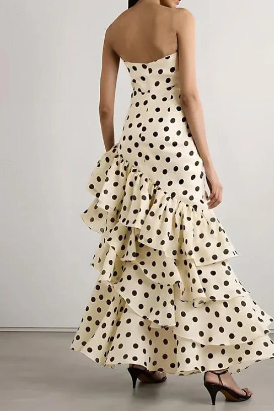 Strapless Polka Dots Dress Fashion Prom Evening Dresses CHP0458