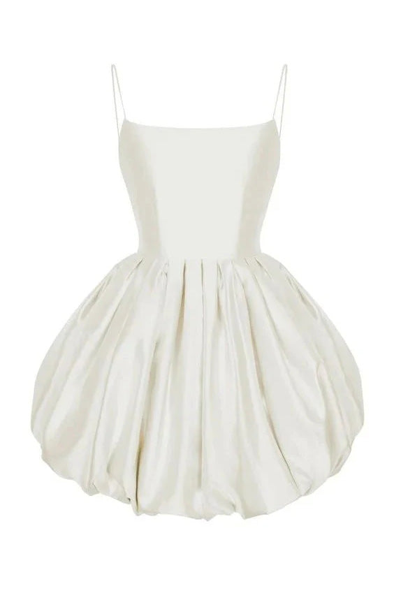Off White Backless Homecoming Dress A Line Cute School Party Dress CHH0195