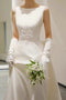 Simple A Line Satin Wedding Dress With Bowknot, Long Bridal Gown CHW0176