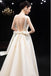 Simple A Line Satin Wedding Dress With Bowknot, Long Bridal Gown CHW0176