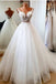 Charming A-Line V Neck Tulle Bridal Dresses, Wedding Dress With Applique CHW0165