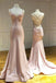 Pink Strapless Mermaid Long Prom Dresses, Formal Evening Dresses CHP0233