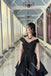 Off-the-Shoulder Black Tulle A-Line Long Prom Dress, Formal Dress CHP0409