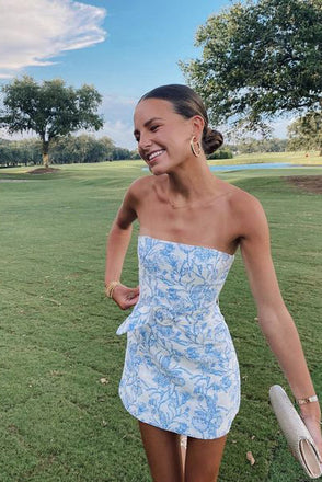 Short Blue Bodycon Homecoming Dress, Cute Party Dress chh0163