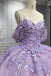 Purple Off The Shoulder Ball Gown Prom Dress, Princess Quinceanera Dresses With Applique CHP0269