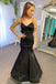 Black Surplice Pleated Straps Long Prom Dress Evening Dress with Bow CHP0259